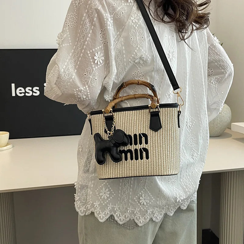 The Mira Woven Bucket Bag