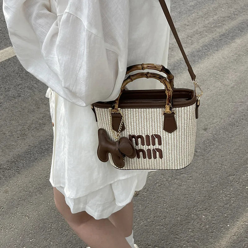 The Mira Woven Bucket Bag