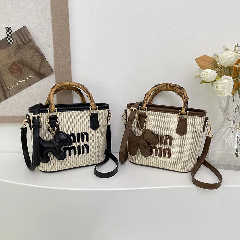 The Mira Woven Bucket Bag